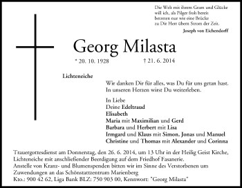 Anzeige von Georg Milasta von MGO
