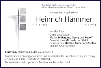Anzeige von Heinrich Hämmer von MGO
