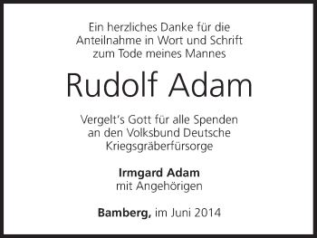 Anzeige von Rudolf Adam von MGO