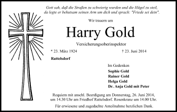 Anzeige von Harry Gold von MGO