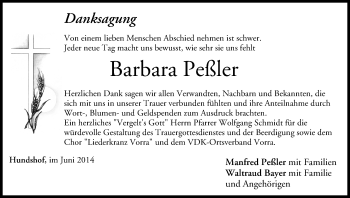 Anzeige von Barbara Peßler von MGO