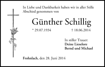 Anzeige von Günther Schillig von MGO