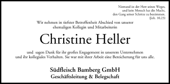 Anzeige von Christine Heller von MGO