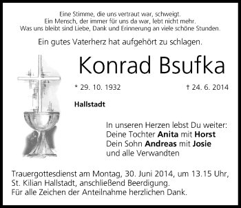 Anzeige von Konrad Bsufka von MGO