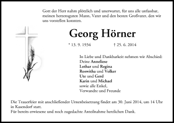 Anzeige von Georg Hörner von MGO