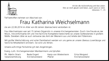 Anzeige von Katharina Weichselmann von MGO