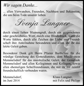 Anzeige von Svenja Langner von MGO