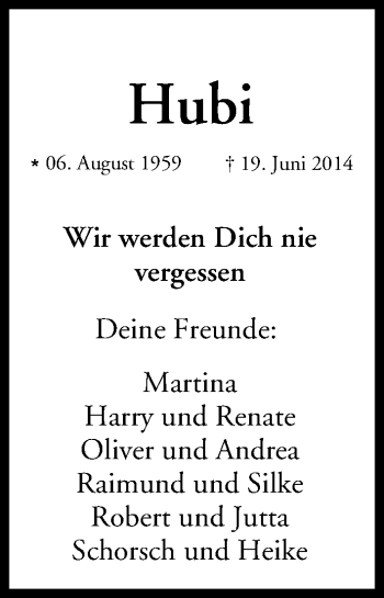 Anzeige von Hubi  von MGO