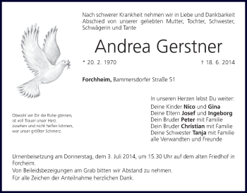 Anzeige von Andrea Gerstner von MGO