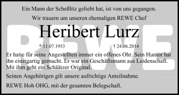 Anzeige von Heribert Lurz von MGO