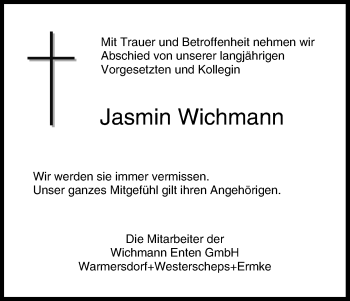 Anzeige von Jasmin Wichmann von MGO