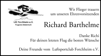 Anzeige von Richard Barthelme von MGO