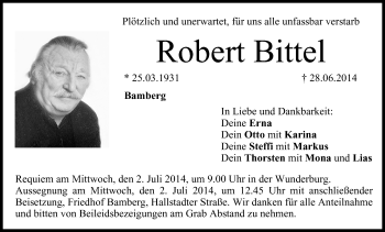 Anzeige von Robert Bittel von MGO