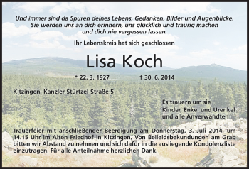 Anzeige von Lisa Koch von MGO