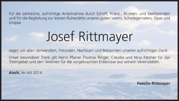 Anzeige von Josef Rittmayer von MGO