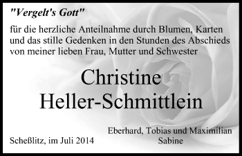 Anzeige von Christine Heller-Schmittlein von MGO