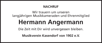 Anzeige von Hermann Angermann von MGO