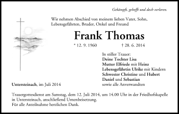 Anzeige von Frank Thomas von MGO