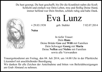 Anzeige von Eva Lunz von MGO