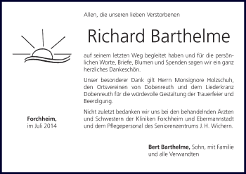 Anzeige von Richard Barthelme von MGO