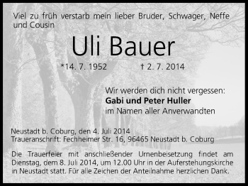Anzeige von Uli Bauer von MGO