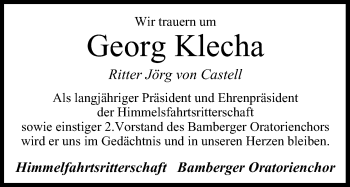 Anzeige von Georg Klecha von MGO