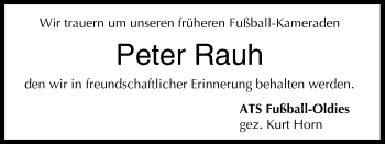Anzeige von Peter Rauh von MGO