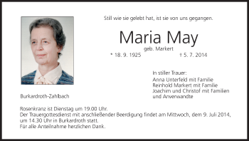 Anzeige von Maria May von MGO