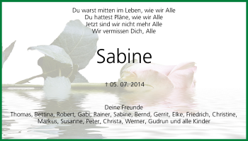 Anzeige von Sabine Haßlauer von MGO