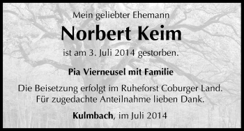 Anzeige von Norbert Keim von MGO