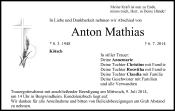 Anzeige von Anton Mathias von MGO
