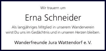 Anzeige von Erna Schneider von MGO