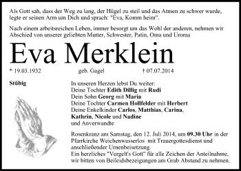 Anzeige von Eva Merklein von MGO