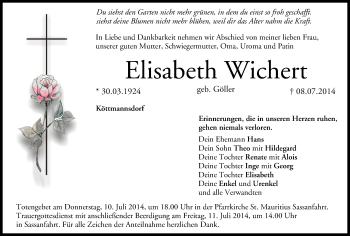 Anzeige von Elisabeth Wichert von MGO