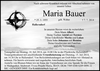 Anzeige von Maria Bauer von MGO
