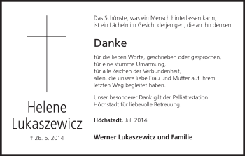 Anzeige von Helene Lukaszewicz von MGO