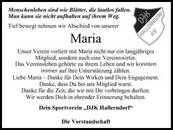 Anzeige von Maria Bauer von MGO