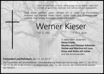 Anzeige von Werner Kieser von MGO