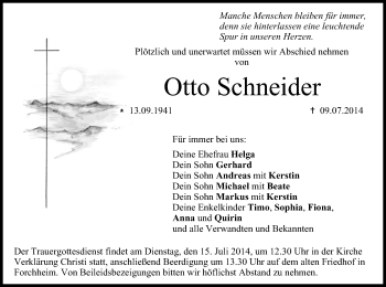 Anzeige von Otto Schneider von MGO
