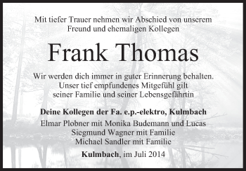 Anzeige von Frank Thomas von MGO