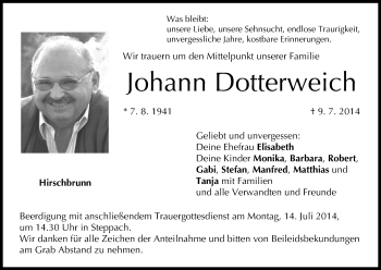 Anzeige von Johann Dotterweich von MGO