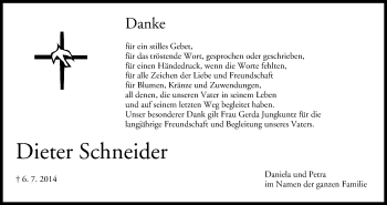 Anzeige von Dieter Schneider von MGO