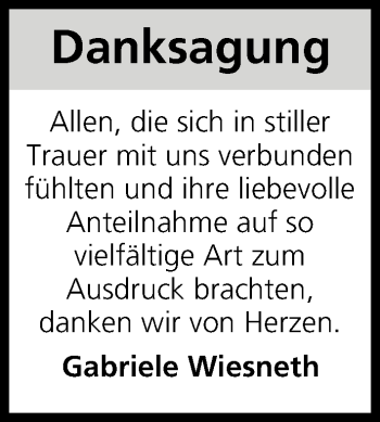 Anzeige von Gabriele Wiesneth von MGO