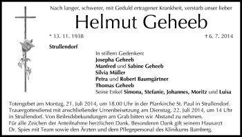 Anzeige von Helmut Geheeb von MGO