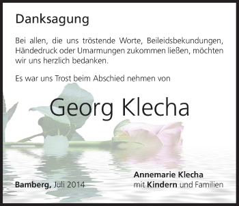 Anzeige von Georg Klecha von MGO