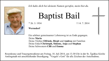 Anzeige von Baptist Bail von MGO