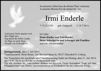 Anzeige von Irmi Enderle von MGO