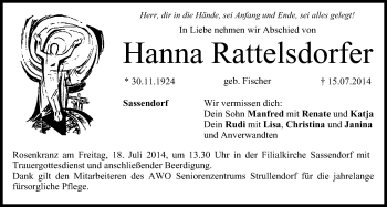 Anzeige von Hanna Rattelsdorfer von MGO