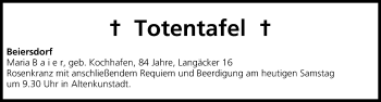 Anzeige von Totentafel vom 19.07.2014 von MGO