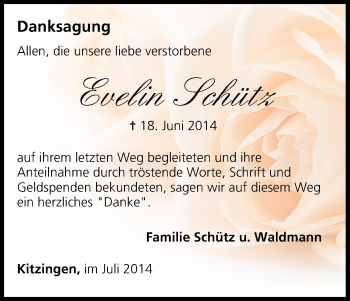 Anzeige von Evelin Schütz von MGO